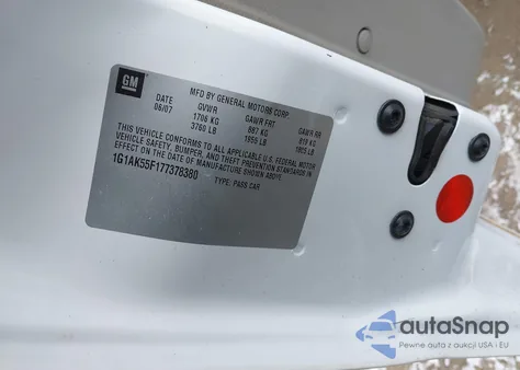 2007 Chevrolet Cobalt Ls z USA, uszkodzony, nr VIN 1G1AK55F177378380